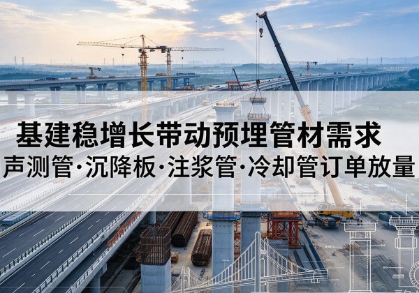 康马基建稳增长带动预埋监测管材需求，声测管、沉降板、注浆管订单持续放量