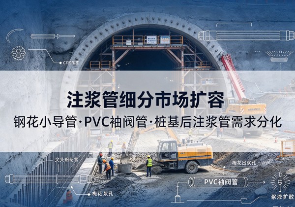 康马注浆管细分市场扩容，隧道钢花小导管、PVC 袖阀管、桩基后注浆管需求分化